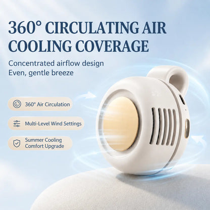 3-in-1 Mini Cyclone Bladeless Fan | Portable Neck & Waist-Mountable USB Rechargeable Fan