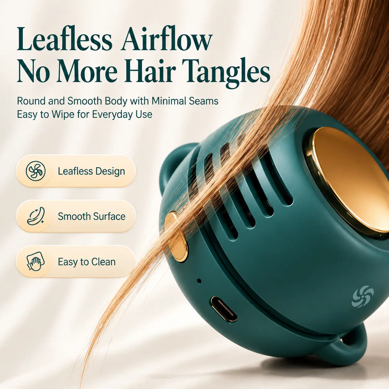 3-in-1 Mini Cyclone Bladeless Fan | Portable Neck & Waist-Mountable USB Rechargeable Fan