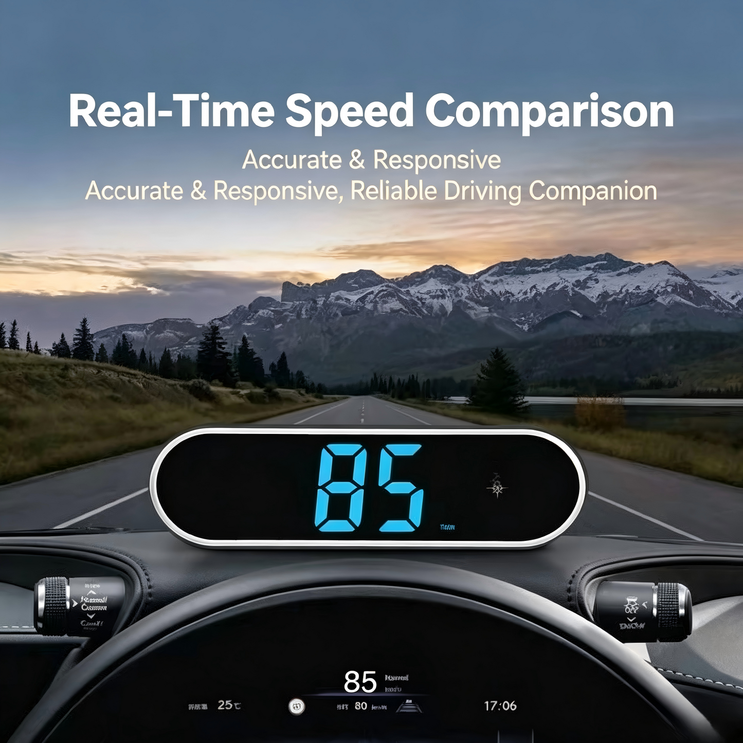Smart in-car radar detector with voice alerts, head-up display, speed‑measuring radar, and Beidou HUD—specifically designed for automotive warning systems.