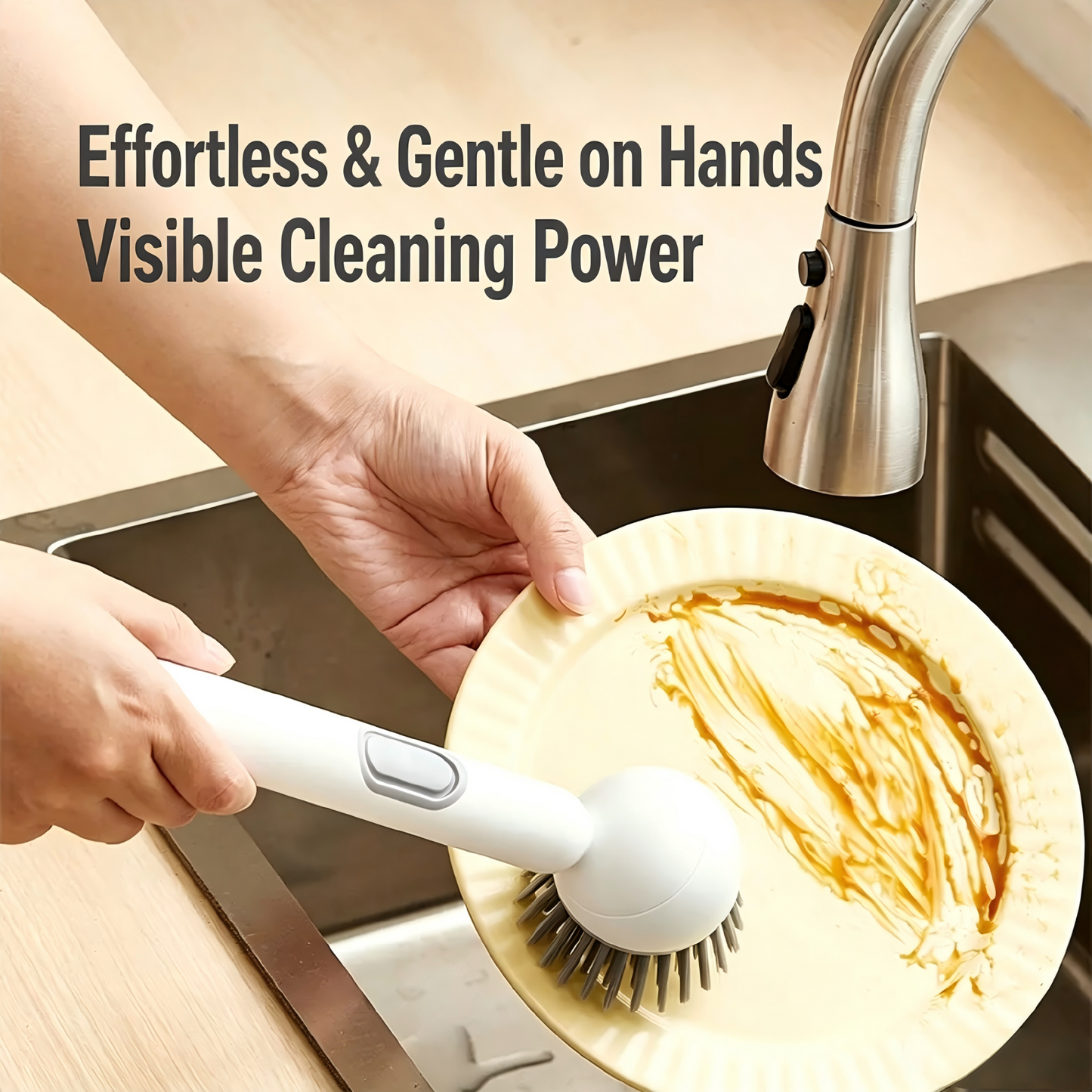 Multi‑functional long‑handle liquid‑dispensing pot brush—household, rotatable, with a press‑to‑dispense feature for dishwashing; keeps your hands oil‑free and protects your pots.