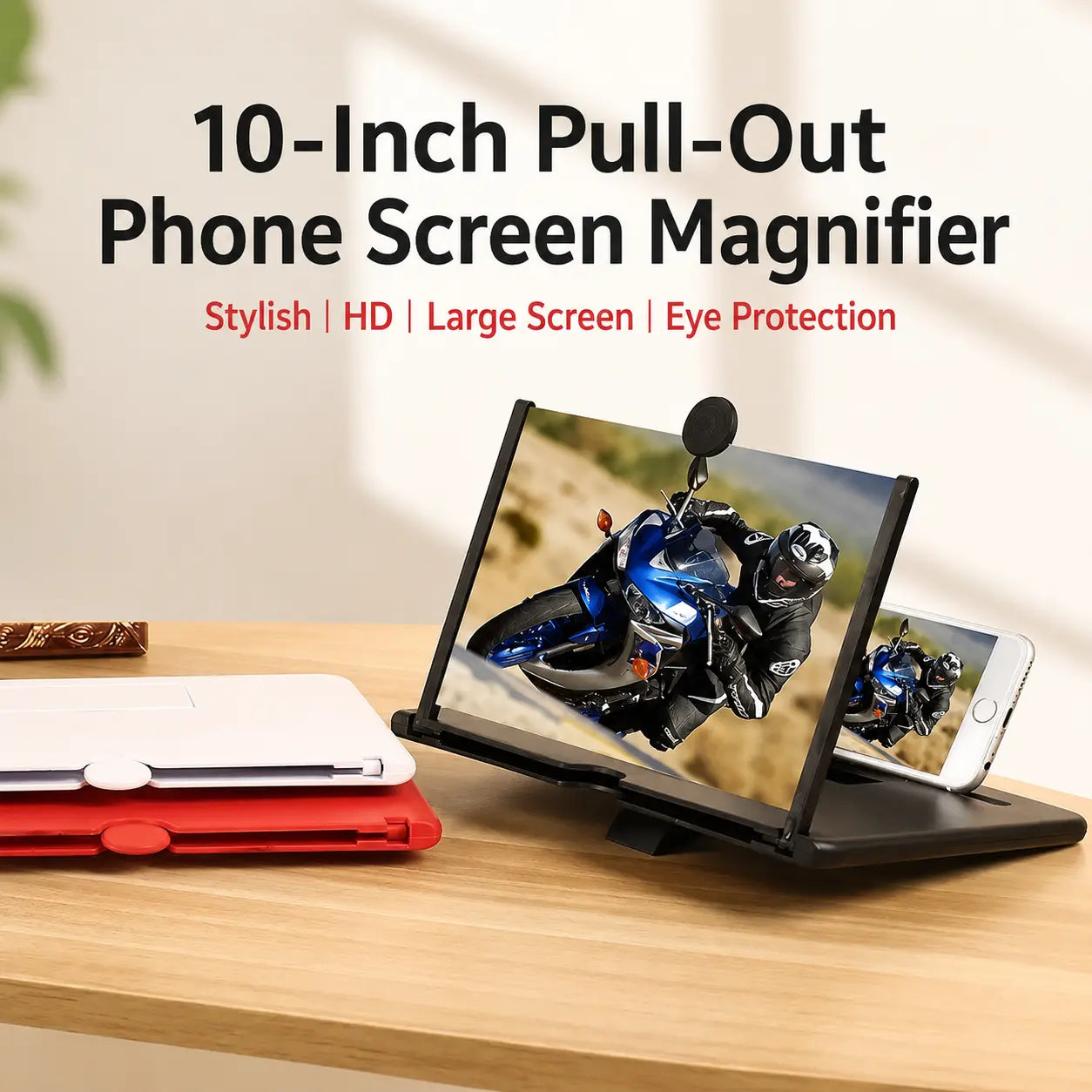 Extra-Large 3D HD Phone Screen Magnifier with Stand | Blue-Light Filter & Eye Protection