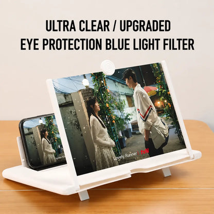 Extra-Large 3D HD Phone Screen Magnifier with Stand | Blue-Light Filter & Eye Protection
