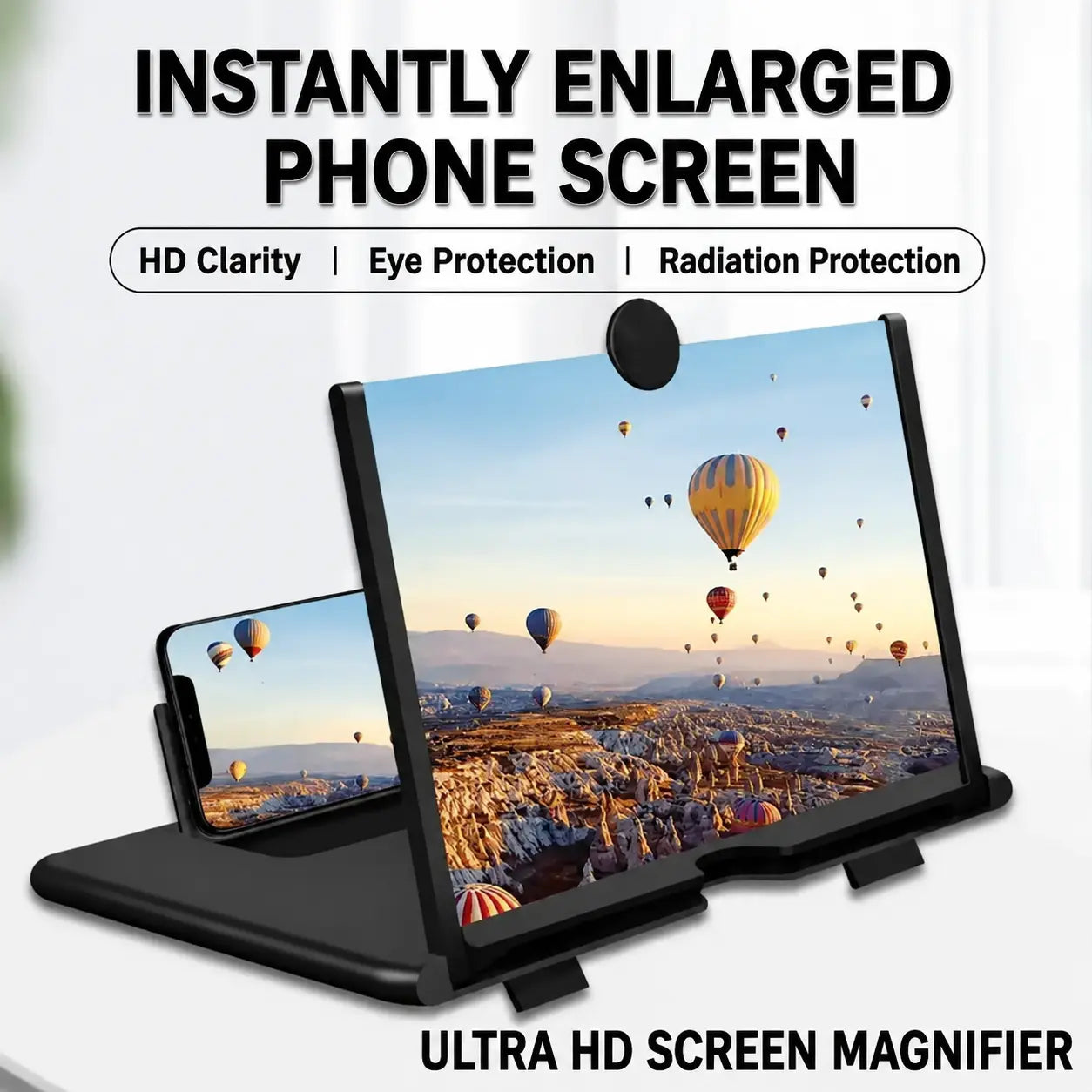 Extra-Large 3D HD Phone Screen Magnifier with Stand | Blue-Light Filter & Eye Protection