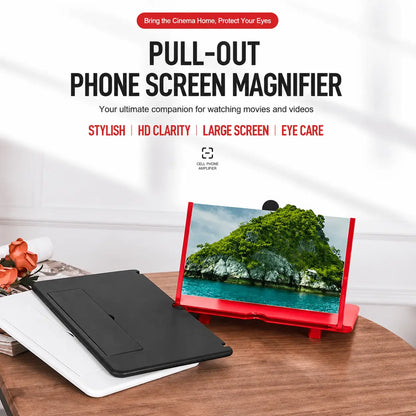 Extra-Large 3D HD Phone Screen Magnifier with Stand | Blue-Light Filter & Eye Protection