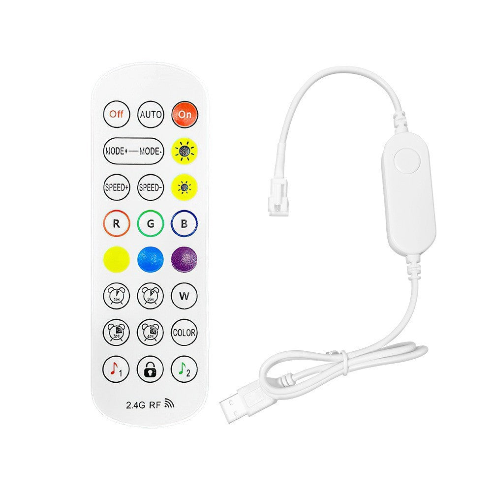 5V/12V/24V LED strip controller, 24-key RGB light controller with Bluetooth, colorful LED strip dimmer