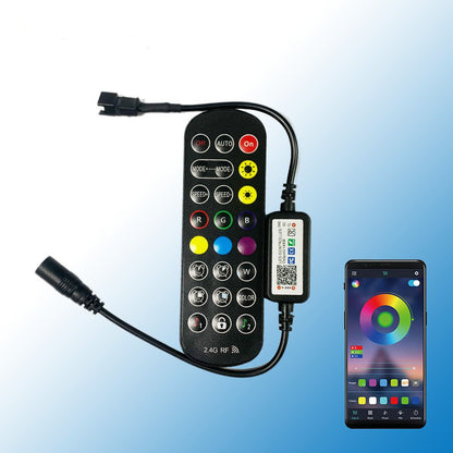 5V/12V/24V LED strip controller, 24-key RGB light controller with Bluetooth, colorful LED strip dimmer